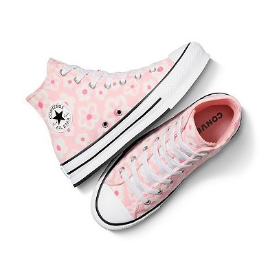 Converse Chuck Taylor All Star Big Kid Girl's Polka Doodle Hi-Top Lift Platform Sneakers