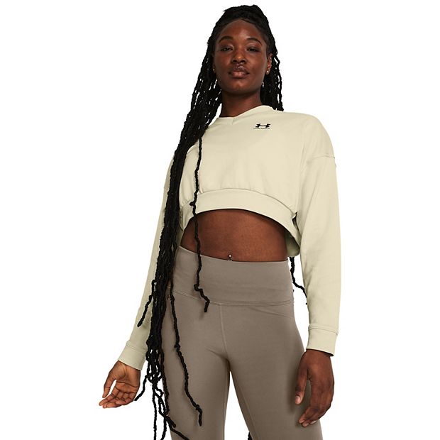 Women's Under Armour Rival Terry Oversized Cropped Crewneck Sweatshirt