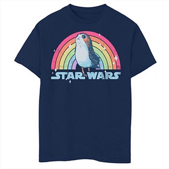 Boys Star Wars Porg Rainbow Graphic Tee