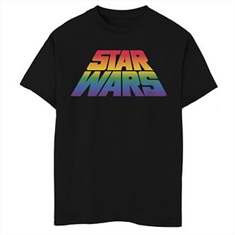 Boys Star Wars Perspective Rainbow Logo Graphic Tee