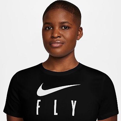 Women s Nike Swoosh Fly Dri FIT Graphic T Shirt