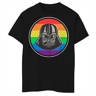 Boys Star Wars Darth Vader Rainbow Badge Graphic Tee