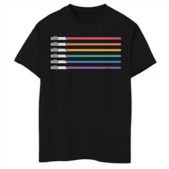 Boys Star Wars Lightsaber Flag Graphic Tee