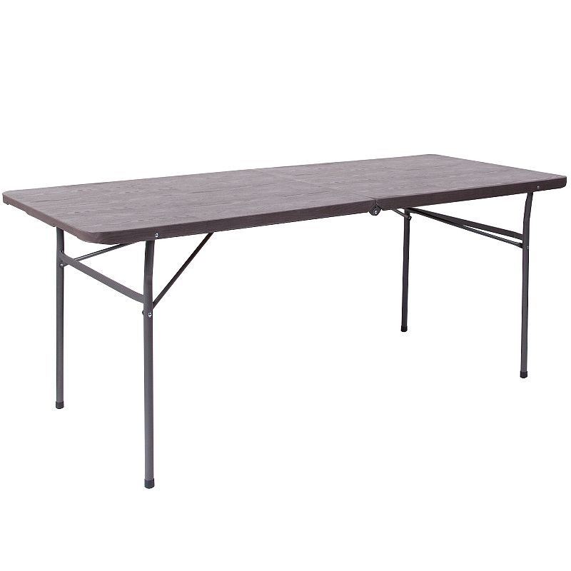 Flash Furniture Elijah 6-ft. Bi-Fold Folding Table, Brown