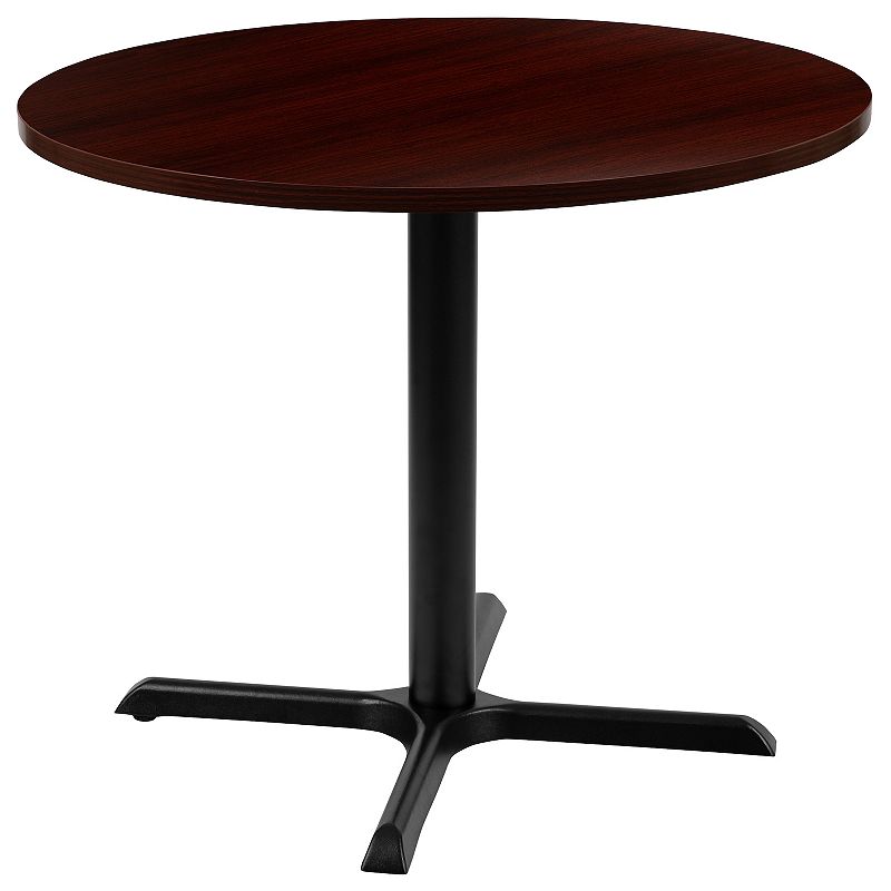 Flash Furniture Chapman Round Conference Table, Brown