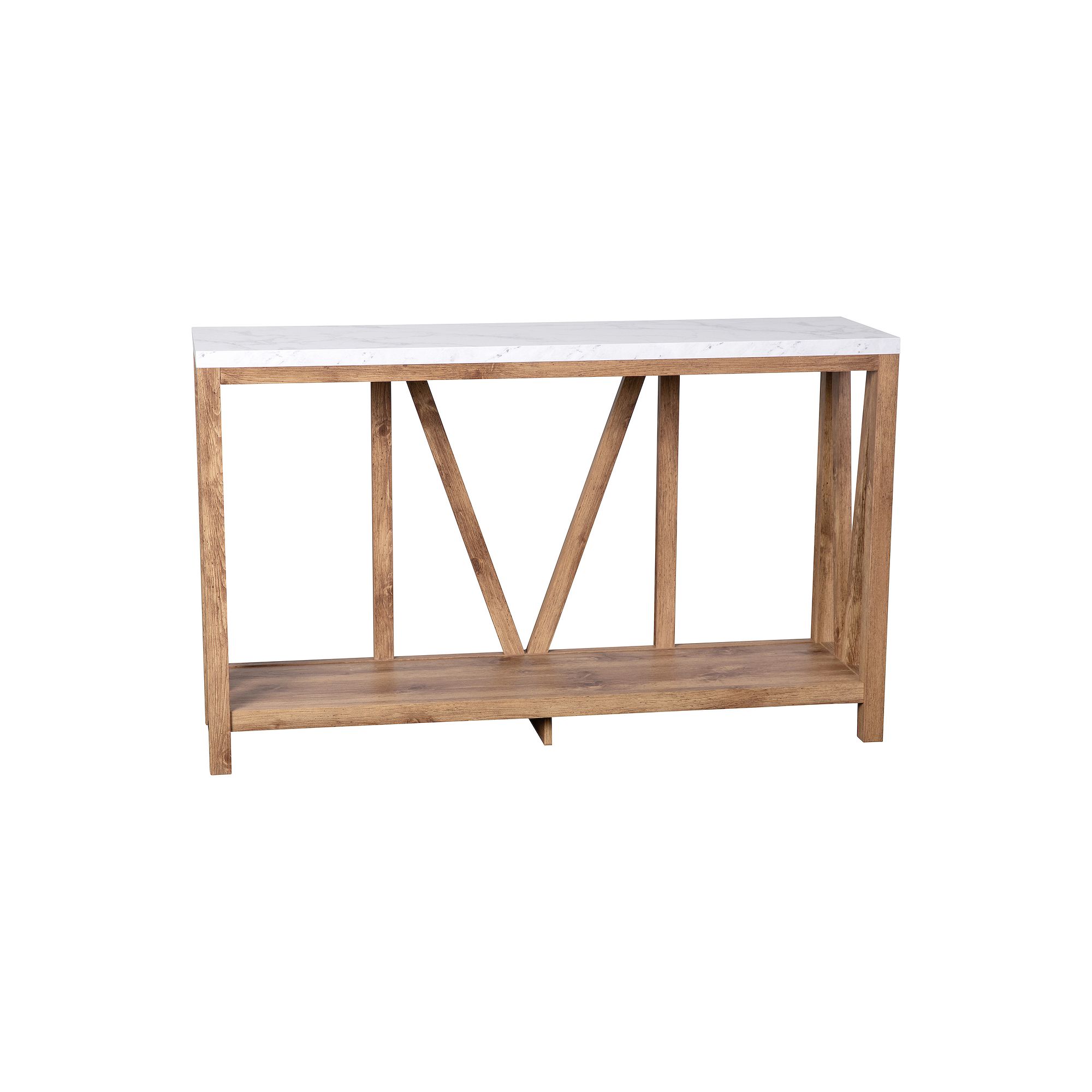 Flash Furniture Charlotte Farmhouse 2-Tier Console Accent Table, Warm  Marb