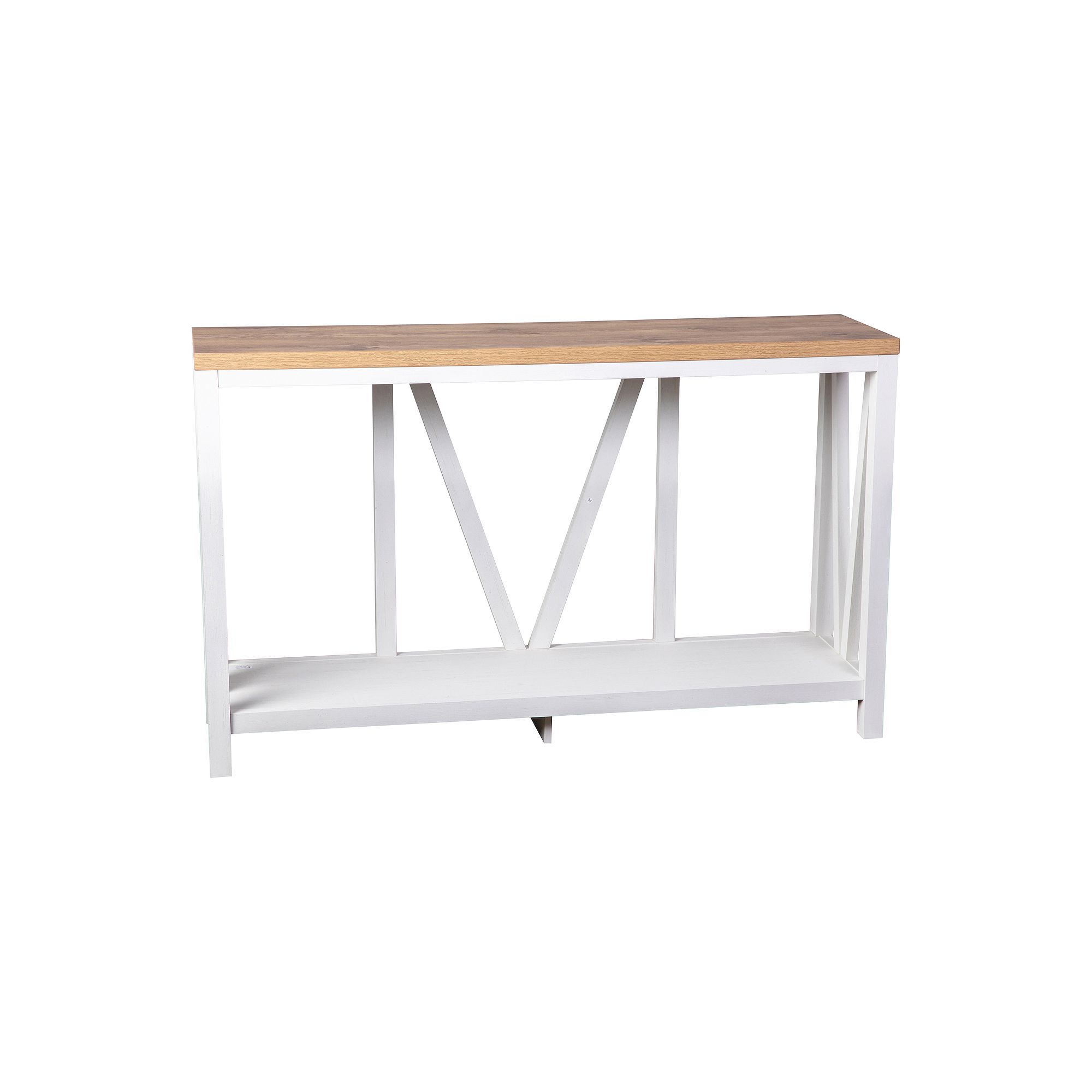 Flash Furniture Charlotte Farmhouse 2-Tier Console Accent Table, White Wash