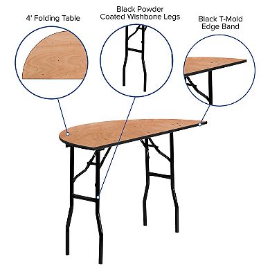 Flash Furniture Furman Half-Round Folding Banquet Table