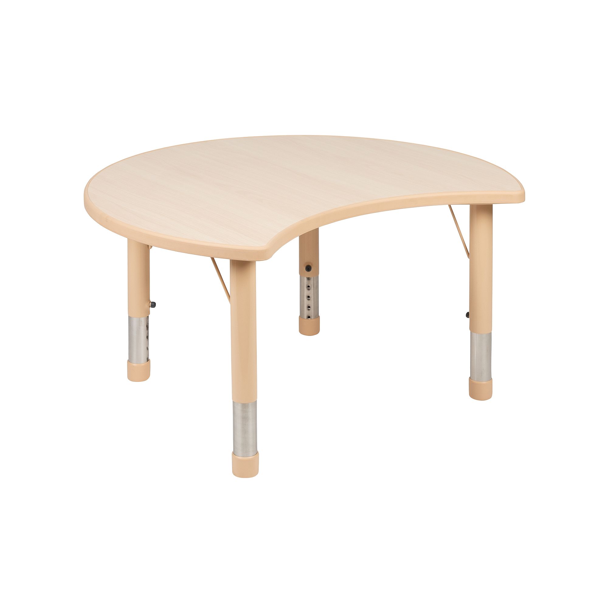 Kids Flash Furniture Wren Crescent Adjustable Activity Table, Natural