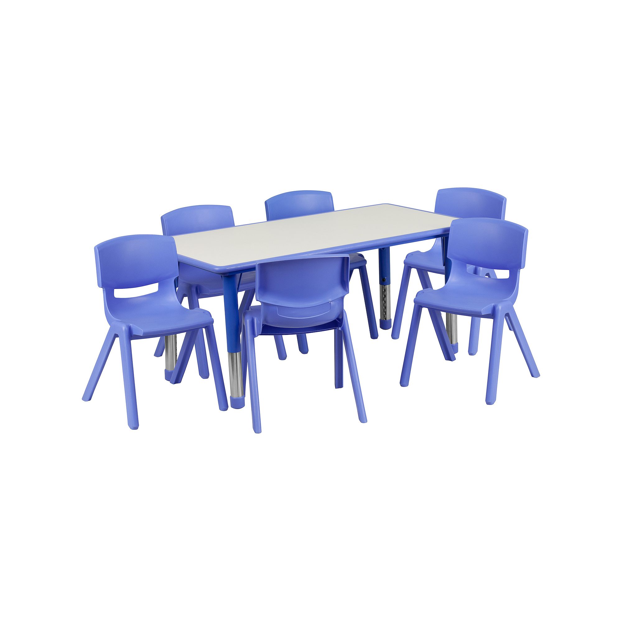 Flash Furniture Emmy Rectangular Plastic Adjustable Activity Table Set with