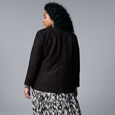 Plus Size Simply Vera Vera Wang Roll Tab Relaxed Blazer