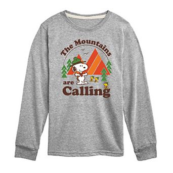 Boys 8-20 Peanuts Mountains Long Sleeve