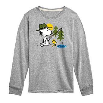 Boys 8-20 Peanuts Fishing Long Sleeve