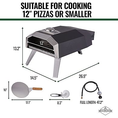 Hike Crew 12" Outdoor Propane Pizza Oven, Portable Pizza Maker for Camping