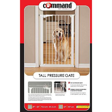 Command Pet Products PG5142 Tall Pressure Gate for Pets, 42 x 32 Inches, White
