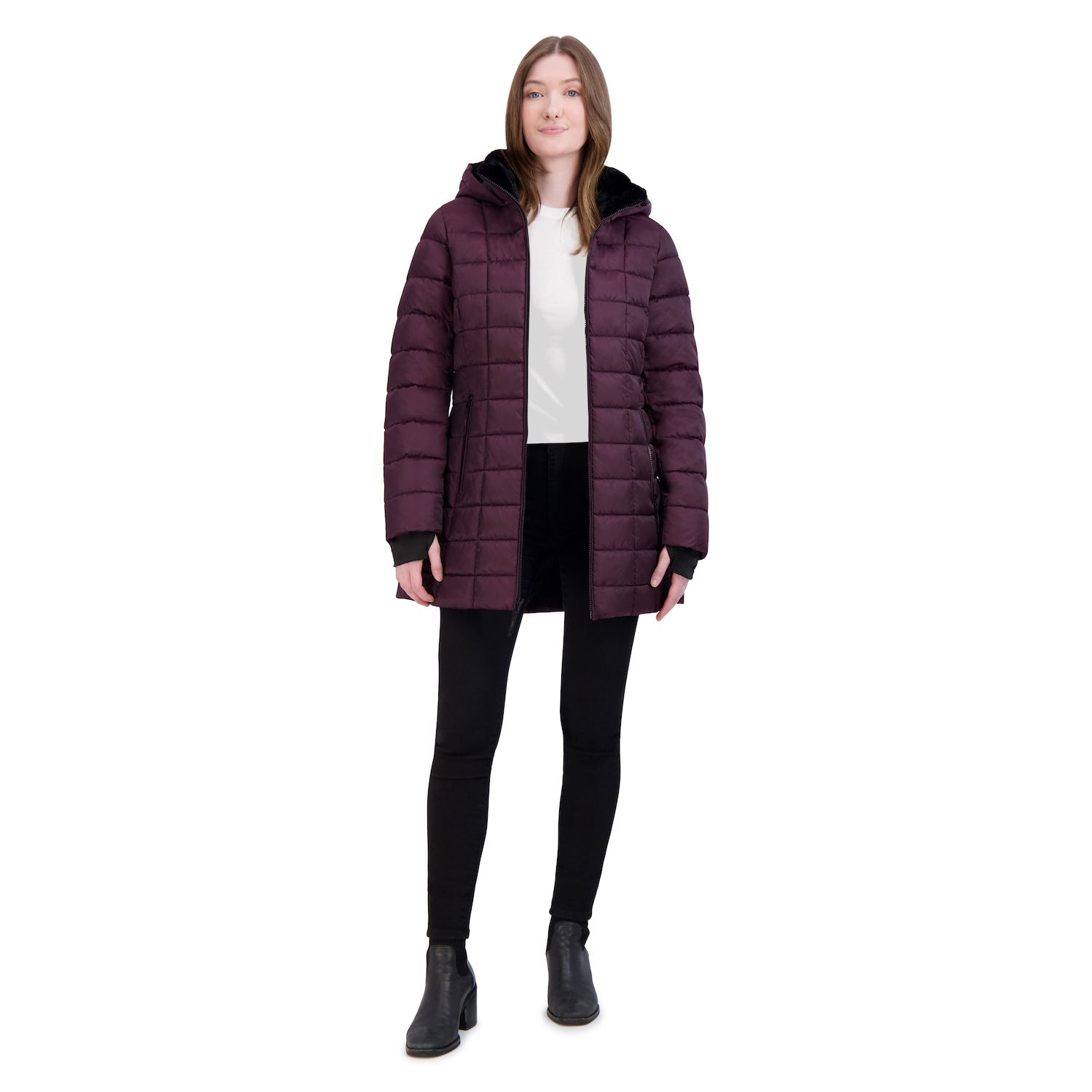 Women s Halitech Box Quilt Puffer Jacket Capes Peplum Coat