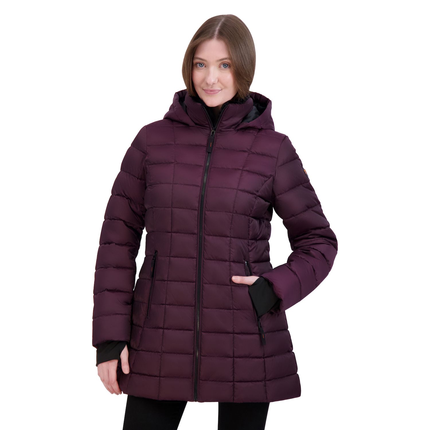 Women s Halitech Box Quilt Puffer Jacket Capes Peplum Coat