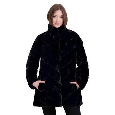 Women's Halitech Faux Fur Coat With Collar