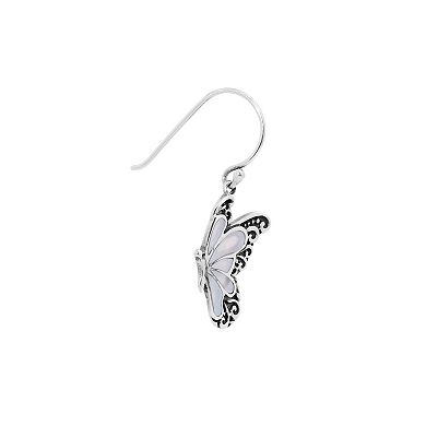 Main and Sterling Oxidized Sterling Silver Butterfly Earrings