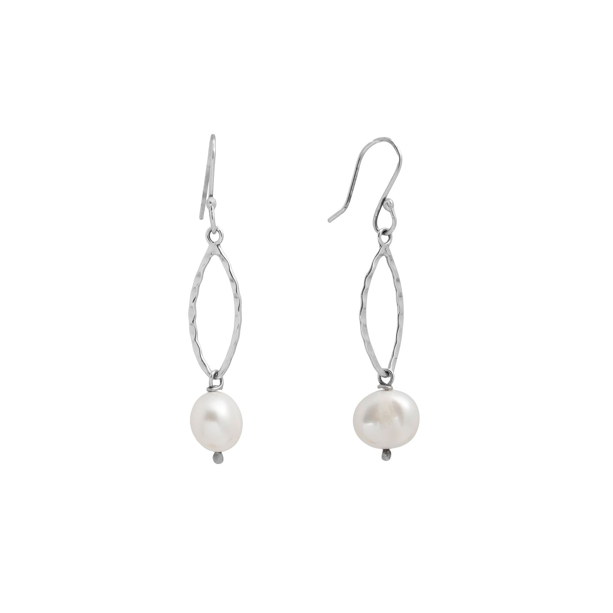 Main and Sterling Sterling Silver Cultured Freshwater Pearl Open Drop Earri