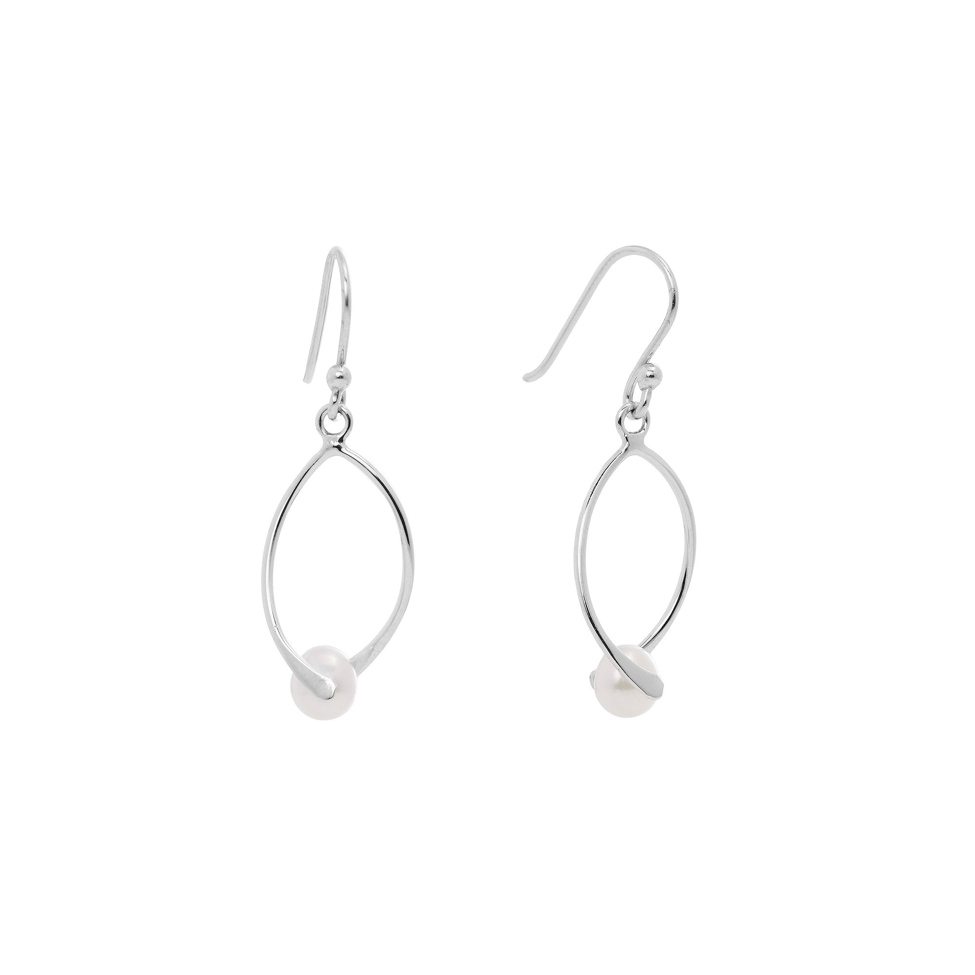 Main and Sterling Sterling Silver Cultured Freshwater Pearl Drop Earrings, 