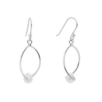 Main and Sterling Sterling Silver Cultured Freshwater Pearl Drop Earrings