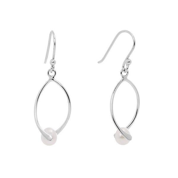 Main And Sterling Sterling Silver Cultured Freshwater Pearl Drop Earrings 7394