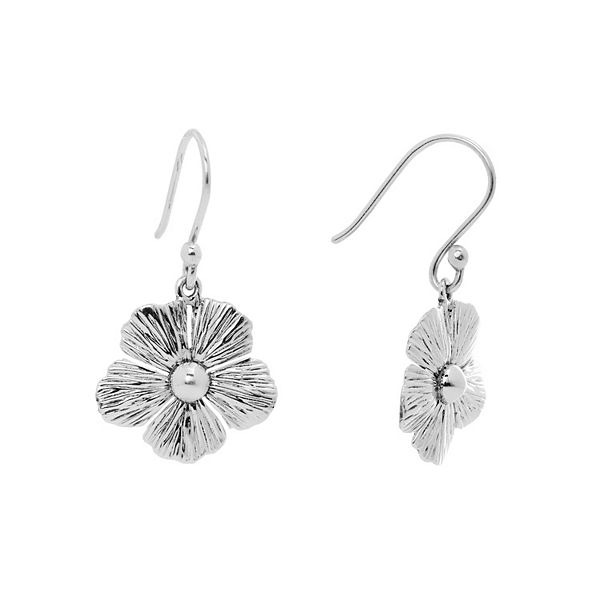 Main and Sterling Sterling Silver Flower Drop Earrings