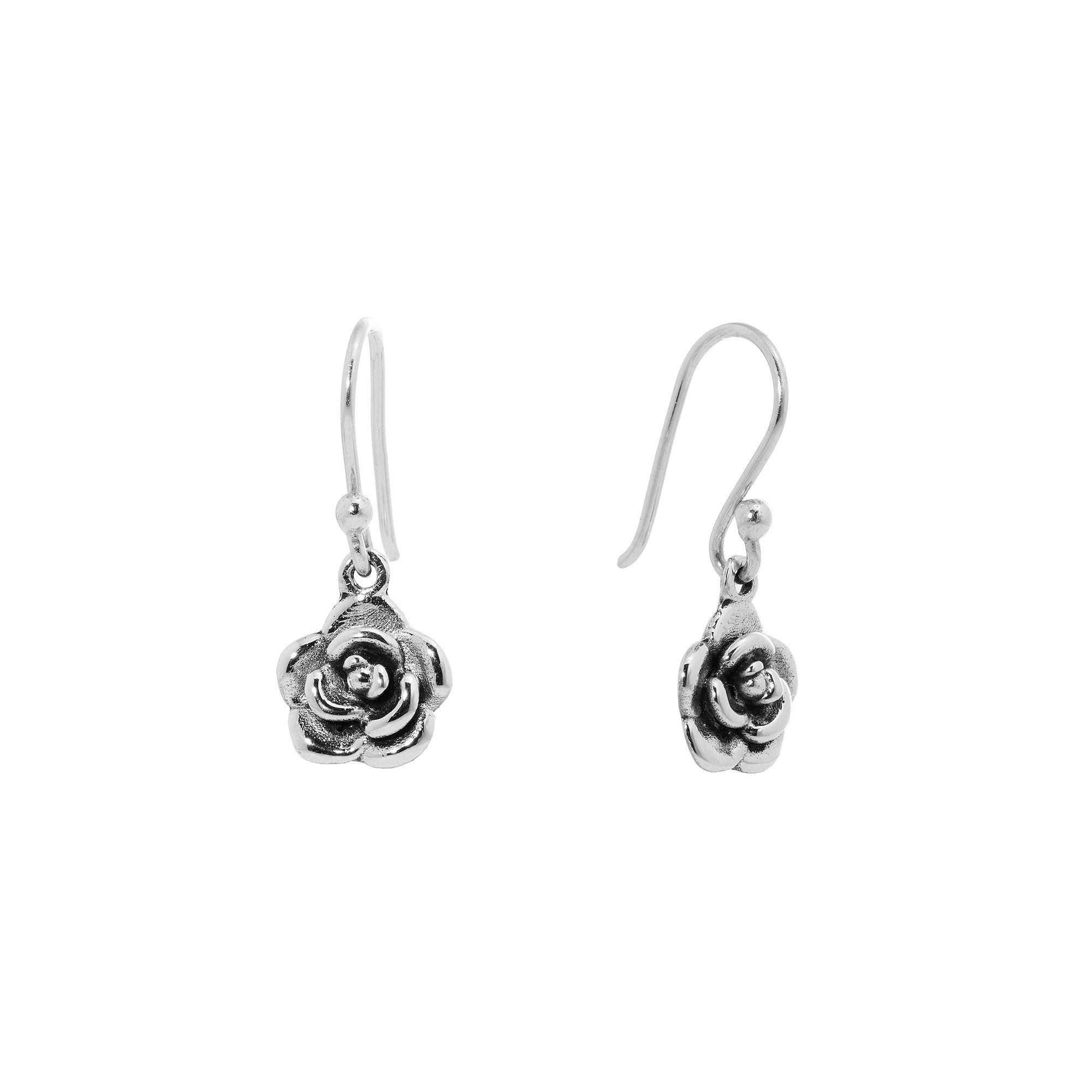 Main and Sterling Sterling Silver 3D Flower Drop Earrings, Womens