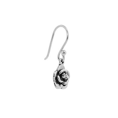 Main and Sterling Sterling Silver 3D Flower Drop Earrings