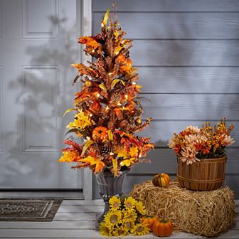 Gerson 50-Light Fall Harvest Tree Floor Decor