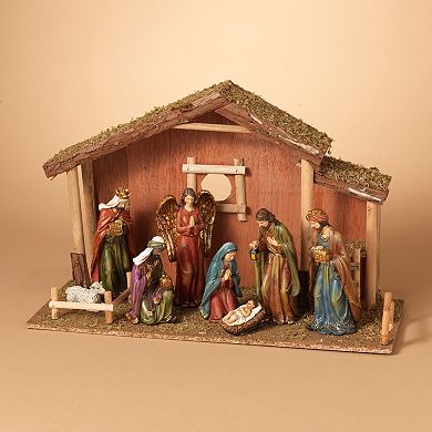 Gerson Traditional Nativity Scene Table Decor 9-piece Set