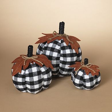 Gerson Plaid Autumn Pumpkin Table Decor 3-piece Set