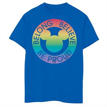 Disney's Mickey Mouse Belong Believe Be Proud Boys 6-20 Graphic Tee