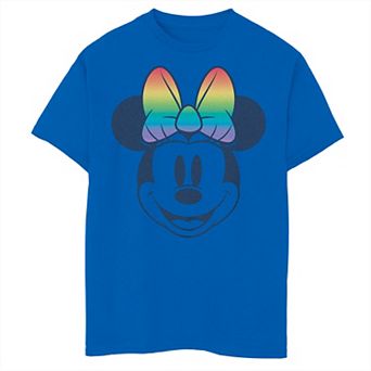 Disney's Minnie Mouse Rainbow Print Bow Boys 6-20 Graphic Tee