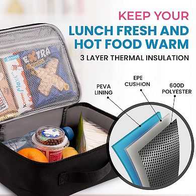 Zulay Insulated Lunch Bag With Spacious Compartment & Built-In Handle