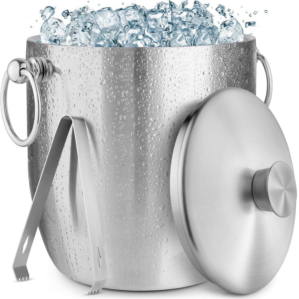 Ice Bucket Stainless Steel Spherical Double-Layer Ice Buckets Double 3 thumbnail image
