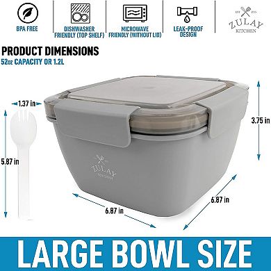 Zulay Kitchen Leak Proof Salad Dressing Container To Go With Smart Lock