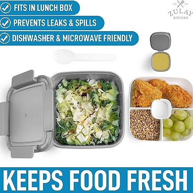 Zulay Kitchen Leak Proof Salad Dressing Container To Go With Smart Lock