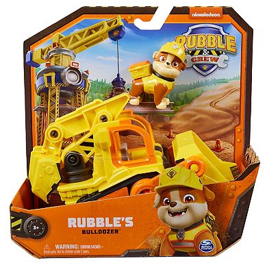 PAW Patrol Rubble’s Bulldozer Toy Truck with Movable Parts and a Collectible Action Figure