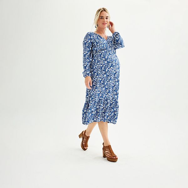 Maternity Sonoma Goods For Life® Split Neck Midi Dress