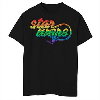 Boys 6-20 Star Wars X-Wing Rainbow Script Graphic Tee