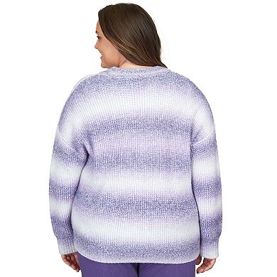 Plus Size Alfred Dunner Ombre Cardigan With Flower Buttons