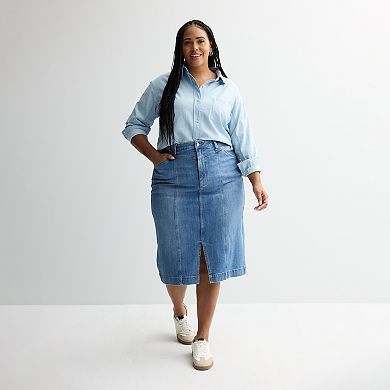 Plus Size Sonoma Goods For Life® Oversized Boyfriend Shirt