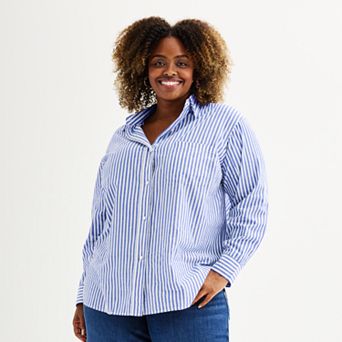 Plus Size Sonoma Goods For Life® Oversized Boyfriend Shirt