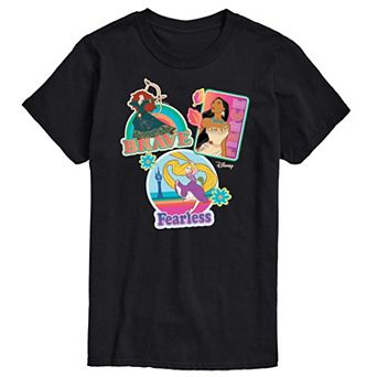 Disney Princess Big & Tall Brave Fierce Fearless Graphic Tee