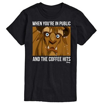 Disney Princess Big & Tall Beast When Coffee Hits Graphic Tee
