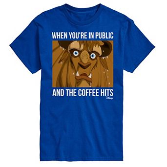 Disney Princess Big & Tall Beast When Coffee Hits Graphic Tee