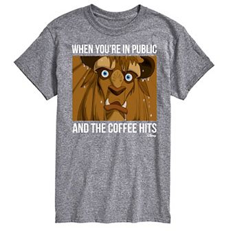 Disney Princess Big & Tall Beast When Coffee Hits Graphic Tee