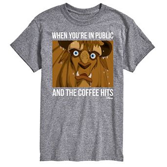 Disney Princess Big & Tall Beast When Coffee Hits Graphic Tee